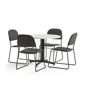 Zestaw Mebli Sanna + Dawson stół I 4 Krzesła Antracyt