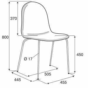 Krzesło Gander, 4 Nogi, Siedzisko 450 Mm, Lakierowany, Zielonoszary