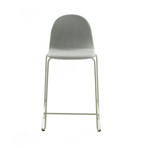 Krzesło Barowe Gander płozy, Siedzisko 630 Mm, Tkanina, Zielonoszary