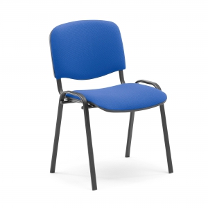 Krzesło Konferencyjne Nelson, 4 Szt., Tkanina, Niebieski, Czarny
