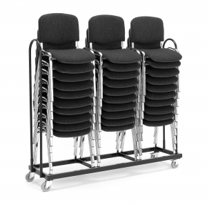 Wózek Do Krzeseł Nelson, 3x10 Krzeseł, Czarny