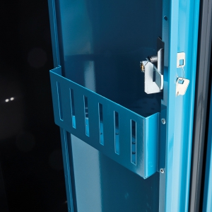 Metalowa Szafa Ubraniowa Curve, Z ławeczką, 2x1 Drzwi, 2120x600x550 Mm, Niebieski