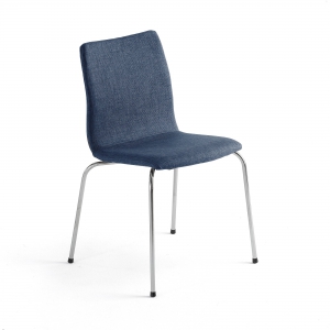 Krzesło Konferencyjne Ottawa tkanina, Niebieski, Chrom