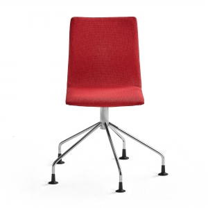 Krzesło Konferencyjne Ottawa, Nogi Pająka, Czerwona Tkanina, Chrom
