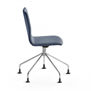 Krzesło Konferencyjne Ottawa nogi Pająka, Tkanina, Niebieski, Chrom