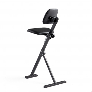 Krzesło Do Pracy Siedząco-stojącej, Eko-skóra, Czarny