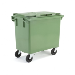 Mobilny Kontener Na Odpady Classic, 1210x1255x770 Mm, 660 L, Zielony