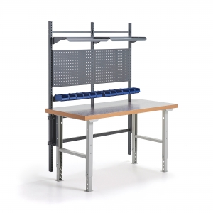 Stół Warsztatowy Z Wyposażeniem Solid Panele Narzędziowe Z Pojemnikami + Półki, 1500x800 Mm, Winyl