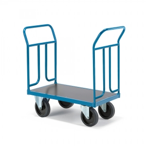 Wózek Platformowy Transfer 2 Burty Stalowe, 900x500 Mm, Guma Elastyczna, Bez Hamulców