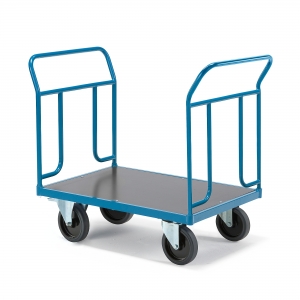Wózek Platformowy Transfer 2 Burty Stalowe, 1000x700 Mm, Guma Elastyczna, Z Hamulcami