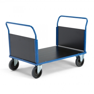 Wózek Platformowy Transfer 2 Burty Drewniane, 1200x800 Mm, Guma Elastyczna, Bez Hamulców
