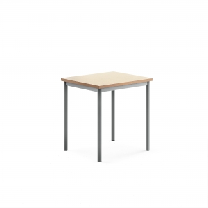 Stół Sonitus, 700x600x720 Mm, Rama Srebrna, Dźwiękochłonne Linoleum, Beżowy