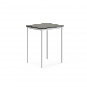 Stół Sonitus, 700x600x900 Mm, Linoleum Ciemnoszary, Biały