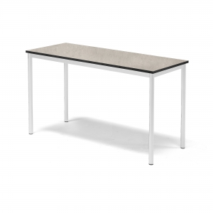 Stół Sonitus, 1400x600x800 Mm, Linoleum Jasnoszary, Biały