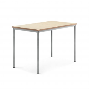E- Table Sonitus 1400x800h.900 Mm. Frame Silver, Tabletop Beige Linoleum