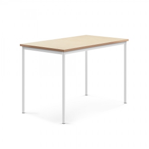 Stół Sonitus, 1400x800x900 Mm, Linoleum Beż, Biały