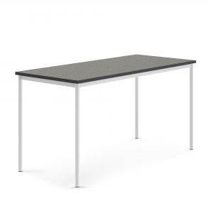 Stół Sonitus, 1800x800x900 Mm, Linoleum Ciemnoszary, Biały