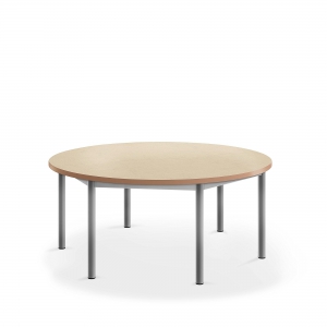 Stół Sonitus, Okrągły, ø1200x500 Mm, Linoleum, Beżowy