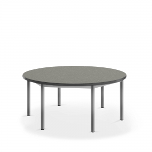 Stół Sonitus, Okrągły, ø1200x500 Mm, Linoleum, Ciemnoszary