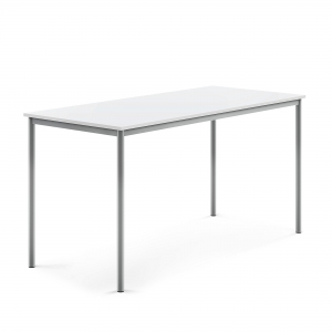 Stół Sonitus, 1800x800x900 Mm, Laminat Biały, Szary Aluminium