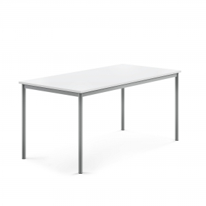 Stół Sonitus, 1600x800x720 Mm, Laminat Biały, Szary Aluminium