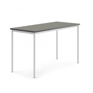 Stół Sonitus, 1600x700x900 Mm, Linoleum Ciemnoszary, Biały