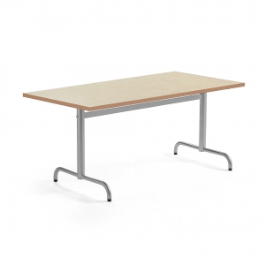 Stół Plural, 1400x800x720 Mm, Blat Linoleum, Beż, Srebrny