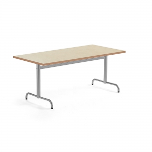 Stół Plural, 1600x800x720 Mm, Blat Linoleum, Beż, Srebrny