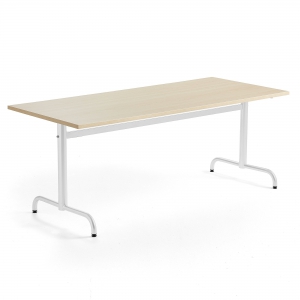 Stół Plural 1800x800x720 Mm, Hpl, Brzoza, Biały