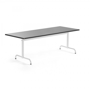 Stół Plural 1800x800x720 Mm, Linoleum, Ciemnoszary, Biały
