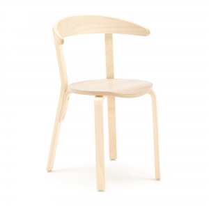 Drewniane Krzesło Do Stołówki Linus, 450 Mm, Brzoza, Fornir Brzozowy