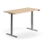 Biurko Z Regulacją Wysokości Qbus Proste, 1600x800 Mm, Srebrna Rama, Dąb