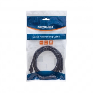 Patch Cord Cat5e Utp 0,5m Czarny 100% Miedź