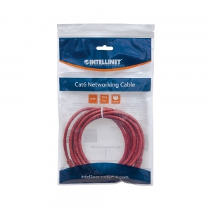 Patch Cord Cat6 Utp 1,0m Czerwony 100% Miedź