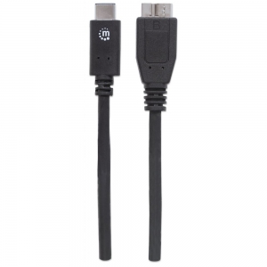 Kabel Usb C-microb M/m 1,0m Usb3.1 Superspeed+ Czarny