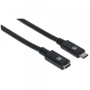 Przedłużacz Usb C-c M/f 0,5m Usb3.1 Superspeed+ 5a Czarny