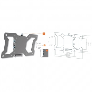 Uchwyt ścienny Tv Led/lcd 13-32 Cali 20kg Uchylny Slim Szary