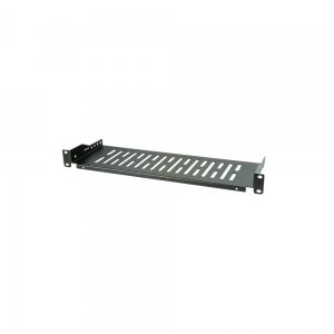 Półka 1u 250mm Rack 19, Perforowana, Czarna