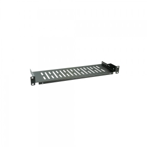 Półka 1u 250mm Rack 19, Perforowana, Czarna