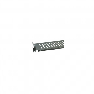 Półka 1u 250mm Rack 19, Perforowana, Czarna