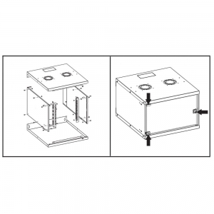 Szafka Wisząca 9u 540x400 Rack 19 Basic Flatpack Czarna