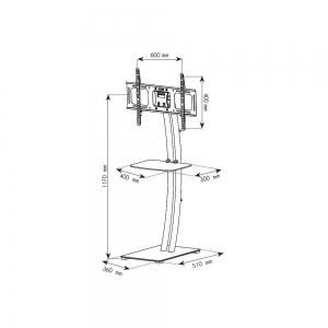 Stojak Podłogowy Tv Lcd/led 32-70 Cali 68kg Z Szklaną Półką